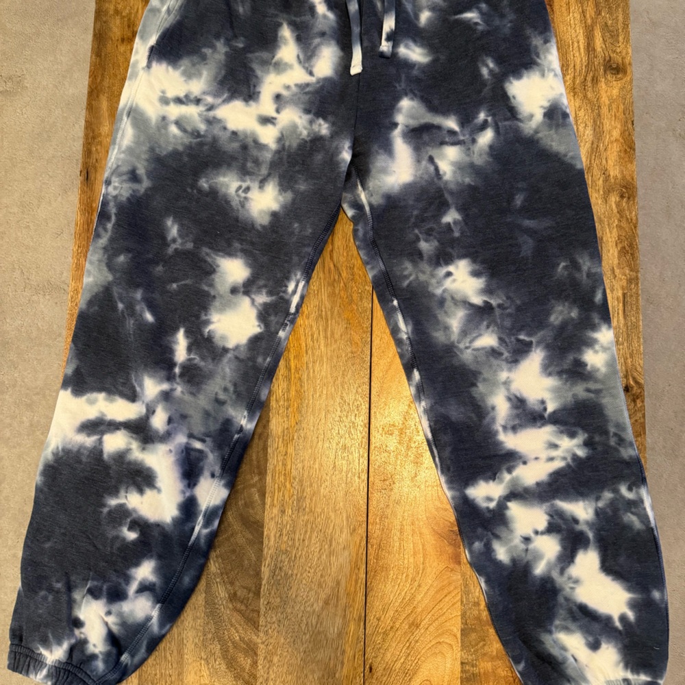 Richer Poorer Blue storm Tie-dye Recycled Fleece Tapered Sweatpants